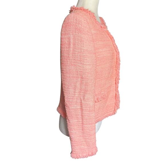 Alice And Olivia Coral Tweed Jacket Women's Small Lined Preppy Prep Coastal - Picture 4 of 12